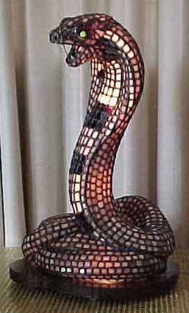 Stained Glass Snake Lamp